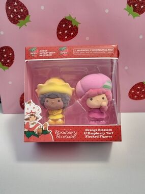 Strawberry Shortcake Orange Blossom & Raspberry Tart Flocked Figures